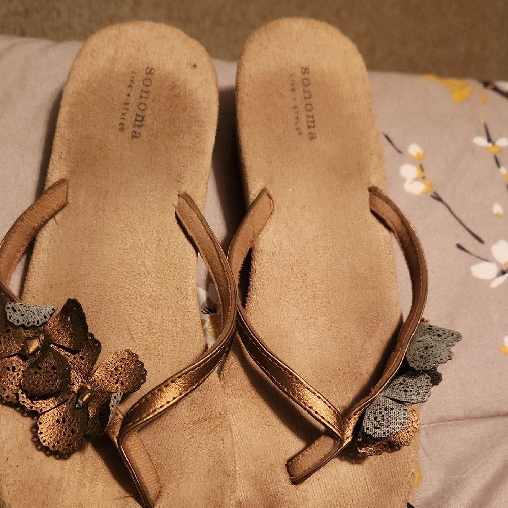 Sonoma Brown Floral Sandals for Casual Wear